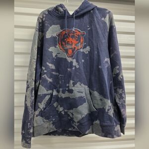 Majestic Blue and Gray Hoodie with Bear Design